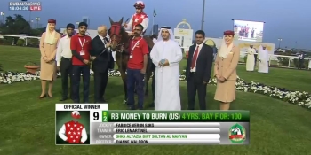 RB MONEY TO BURN WINS THE GR 3 AL RUWAIS IN ABU DHABI ON JANUARY 27TH